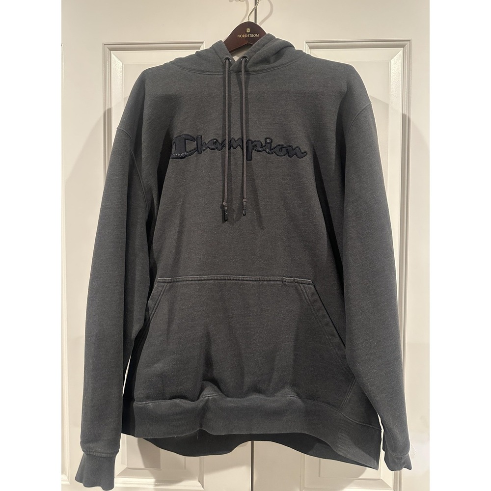 Champion Hoodie Mens‎ 3XL Gray Pullover Embroidered Script Logo Fleece Pocket